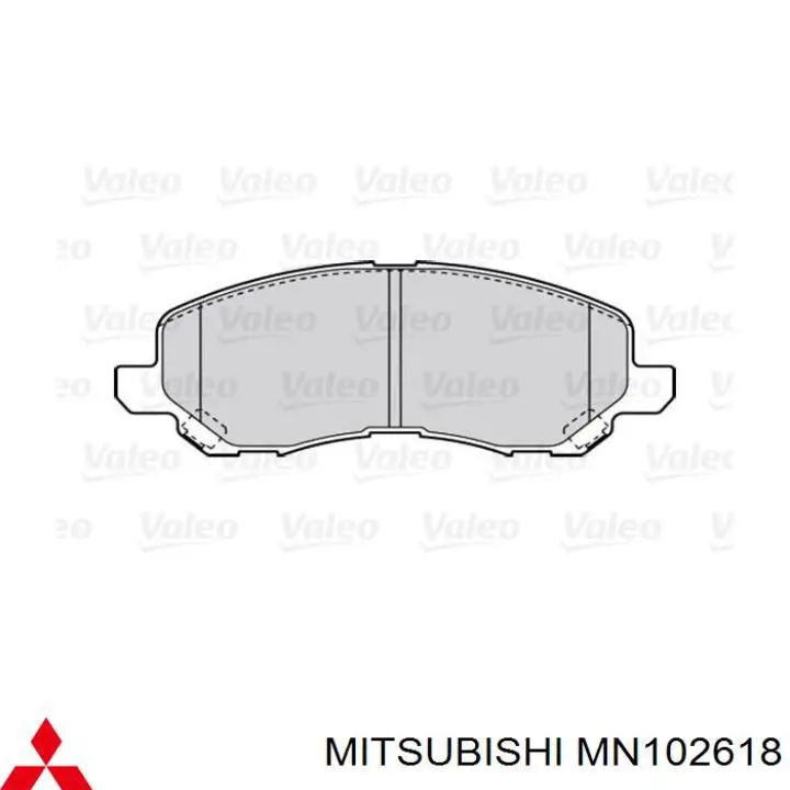 Передні тормозні колодки MN102618 Mitsubishi