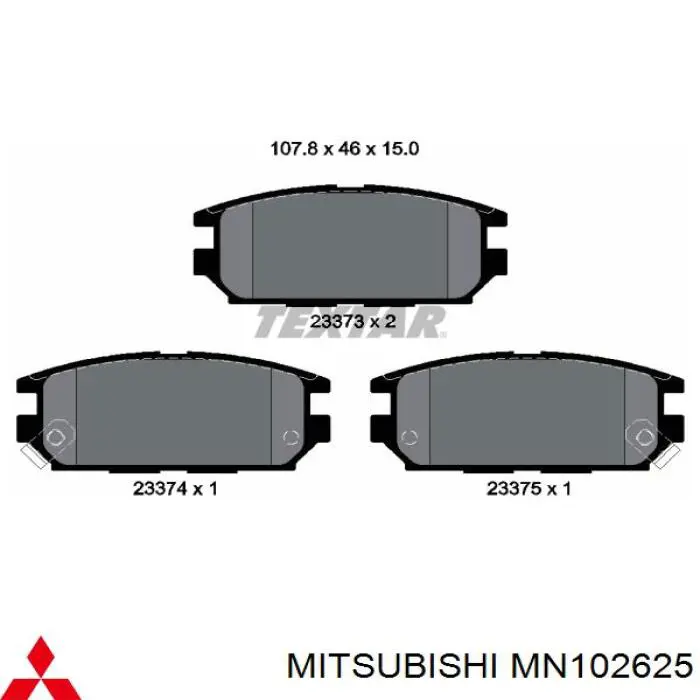 Купити MN102625 Mitsubishi Задні колодки