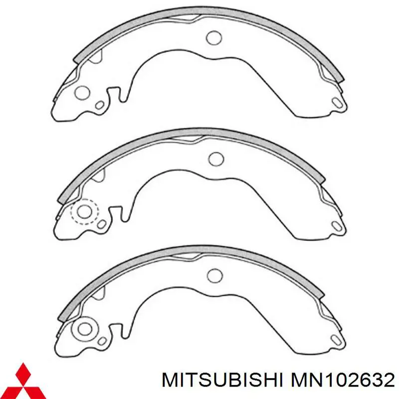 Колодки гальмові задні, барабанні Mitsubishi MN102632 ціна, від 17.85 USD