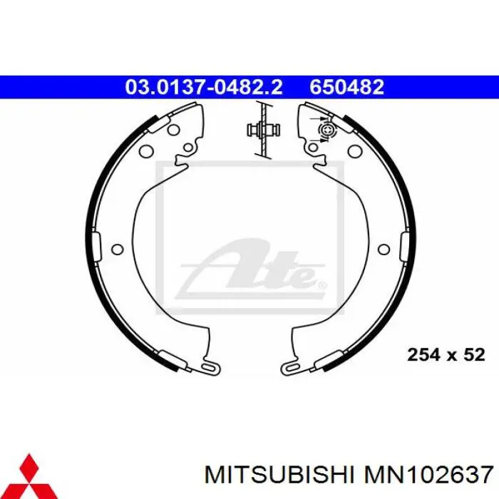 Колодки гальмові задні, барабанні Mitsubishi MN102637 ціна, від 41.44 USD