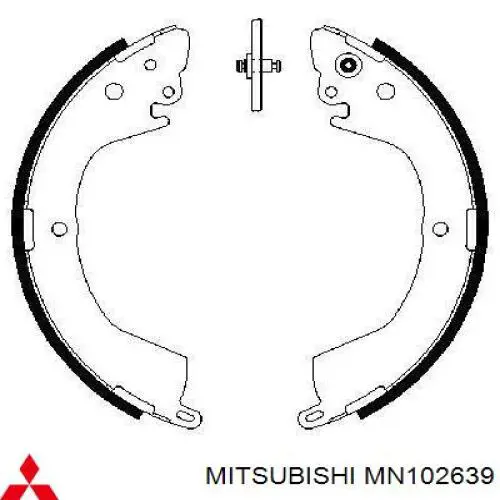 Колодки гальмові задні, барабанні MN102639 Mitsubishi