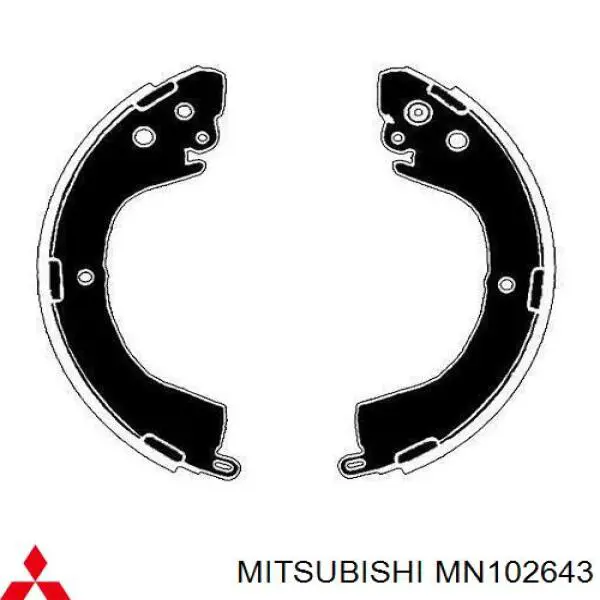 Гальма робочі задні ножні і гальмівні барабани Mitsubishi MN102643