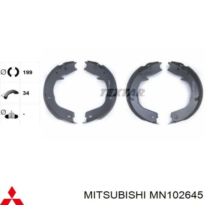 Купити MN102645 Mitsubishi Гальмівні колодки гальма стоянки