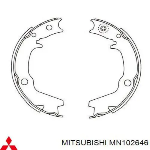 Купити MN102646 Mitsubishi Колодки гальмові задні, барабанні