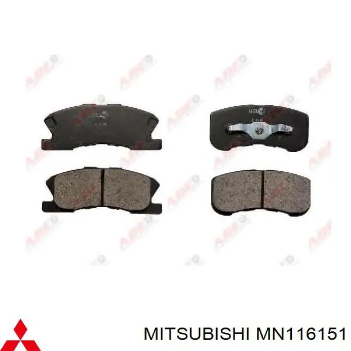 Передні тормозні колодки MN116151 Mitsubishi
