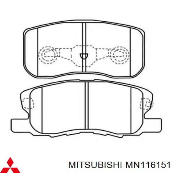 MN116151 Mitsubishi Передні гальмівні колодки