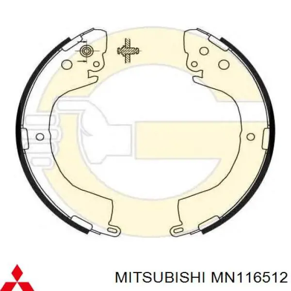 Купити MN116512 Mitsubishi Колодки гальмові задні, барабанні