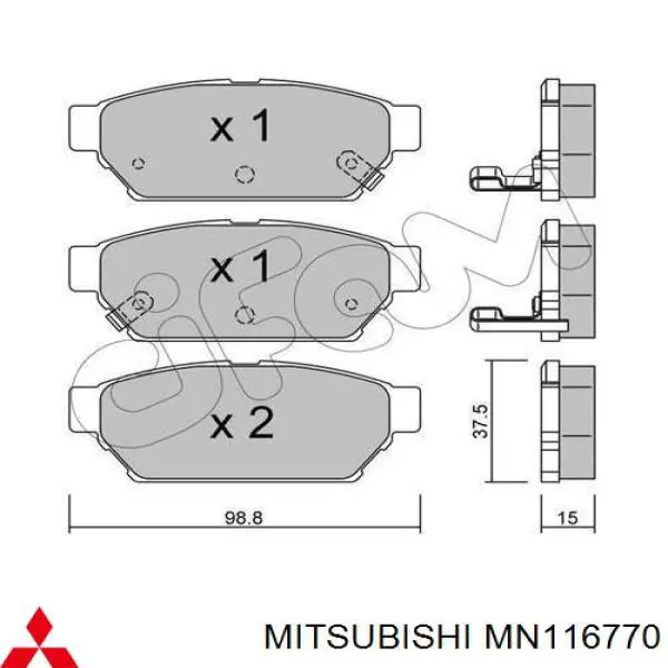 Купити MN116770 Mitsubishi Задні колодки