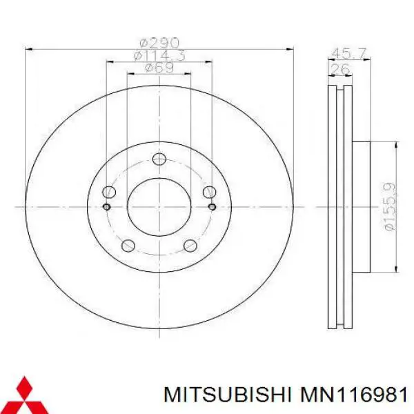 Купити MN116981 Mitsubishi Ротор гальмівний