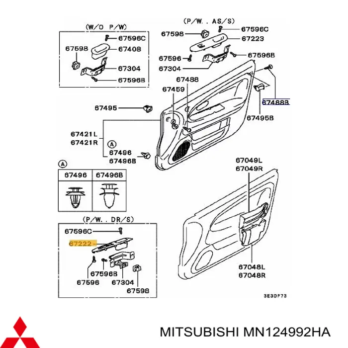 MN124992HA Mitsubishi панель-накладка блока керування склопідйомника, передня ліва