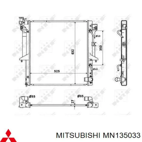 Радіатор основний Mitsubishi MN135033 ціна, від 128.02 USD