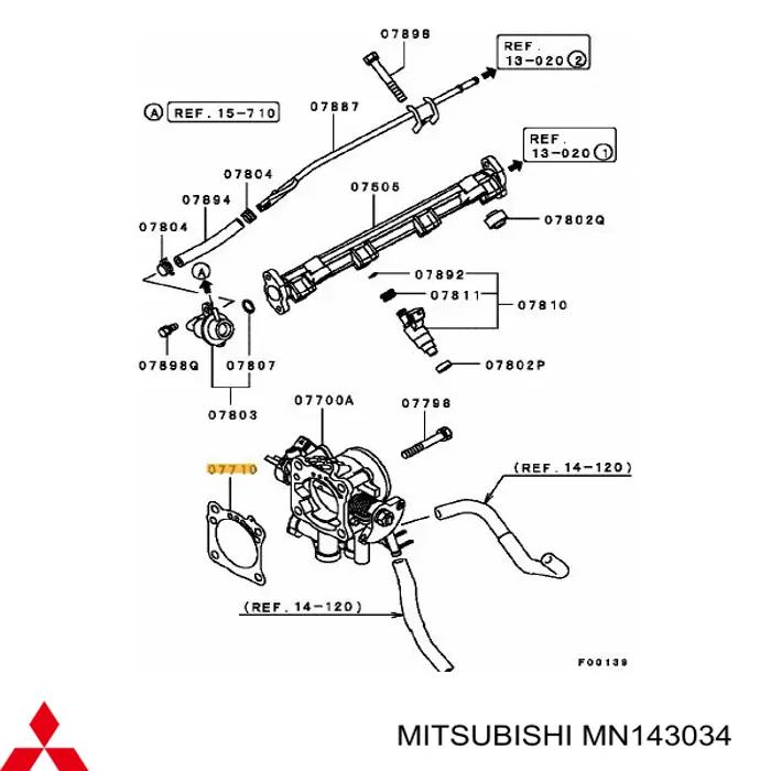 Прокладка дросельної заслінки Mitsubishi Galant 9 (DJ, DM) (Міцубісі Галант)