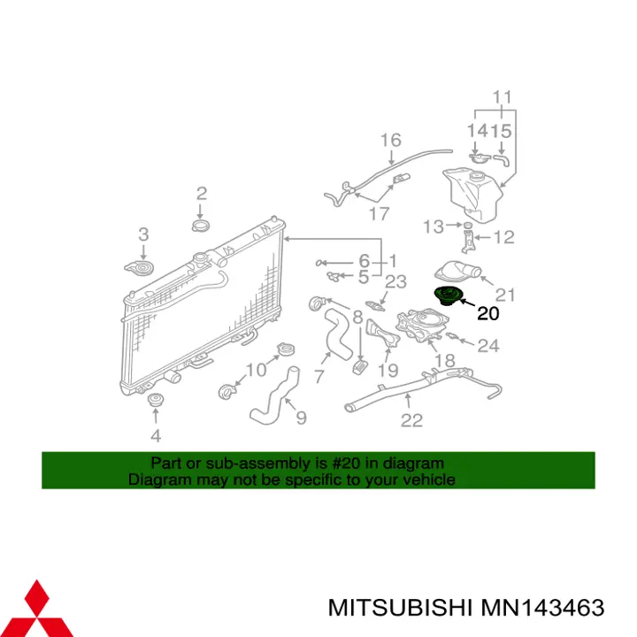 MN143463 Mitsubishi Авто термостат