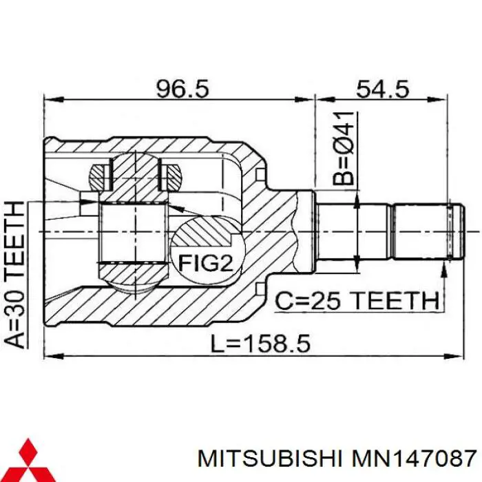 ШРКШ внутрішній, передній Mitsubishi MN147087 ціна, від 52.11 USD