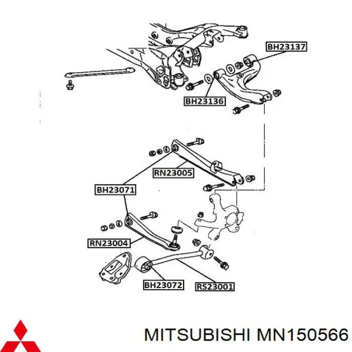 Купити MN150566 Mitsubishi Важіль задньої підвіски поперечний