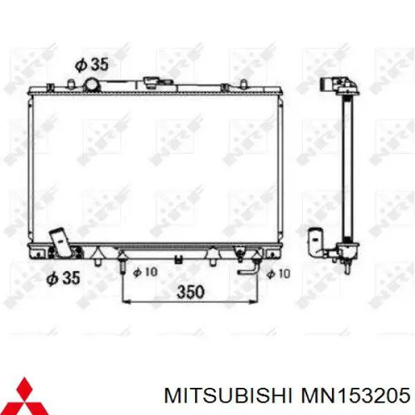 MN153205 Mitsubishi радіатор охолодження двигуна