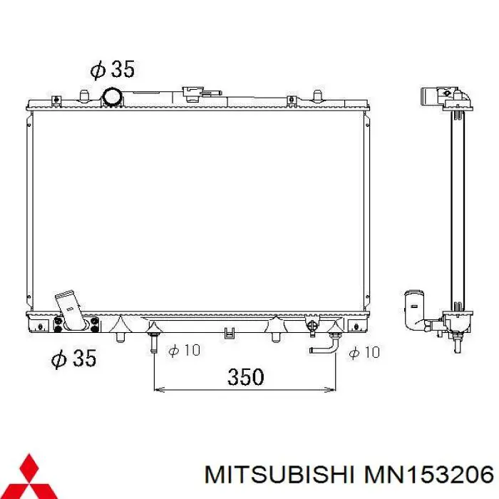 MN153206 Mitsubishi радіатор охолодження двигуна