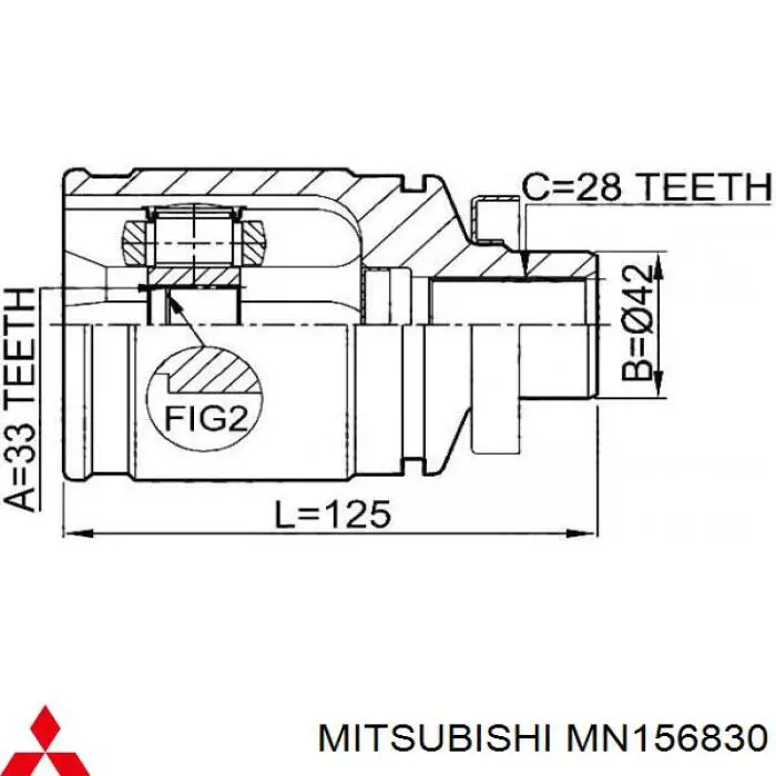 ШРКШ внутрішній, передній, правий Mitsubishi MN156830 ціна, від 58.06 USD