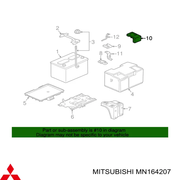 Кришка клемми АКБ Mitsubishi MN164207 ціна, від 3.80 USD