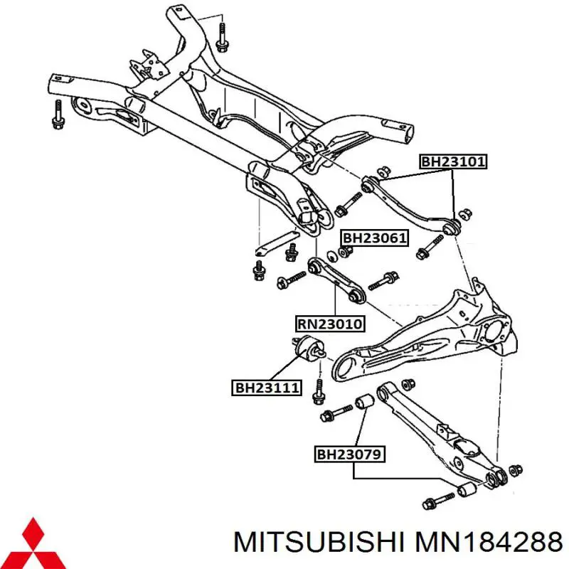 Поперечна тяга задньої підвіски Mitsubishi MN184288 ціна, від 14.11 USD