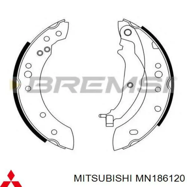 Колодки гальмові задні, барабанні MN186120 Mitsubishi