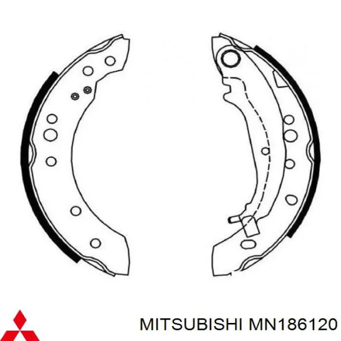 Колодки гальмові задні, барабанні Mitsubishi MN186120 ціна, від 23.22 USD