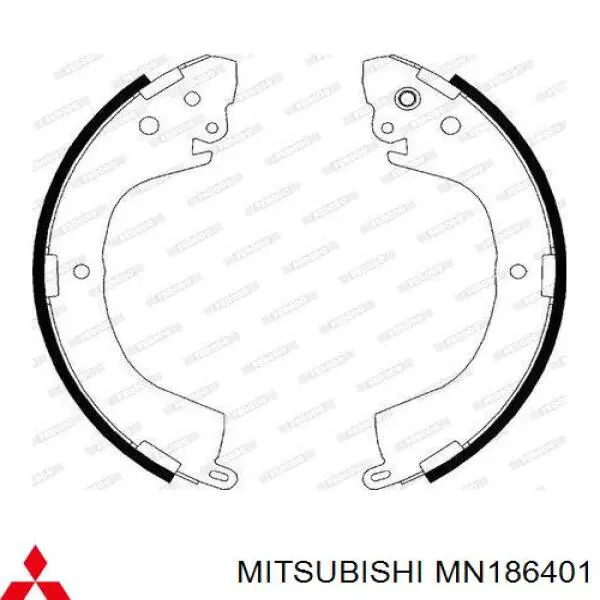 Колодки гальмові задні, барабанні MN186401 Mitsubishi