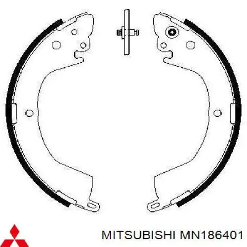 Купити MN186401 Mitsubishi Колодки гальмові задні, барабанні