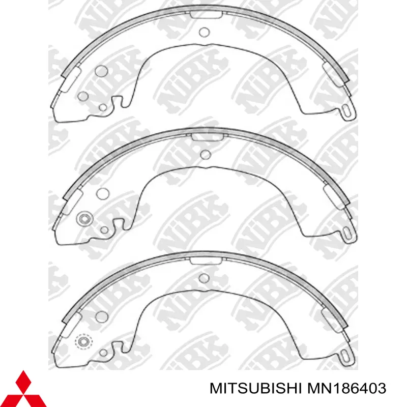 Колодки гальмові задні, барабанні MN186403 Mitsubishi