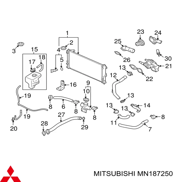 Автомобільний термостат Mitsubishi MN187250 ціна, від 10.14 USD