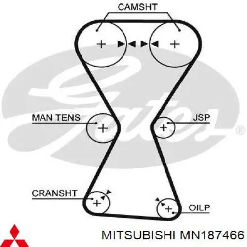 Зубчастий ремінь Mitsubishi MN187466 ціна, від 25.72 USD