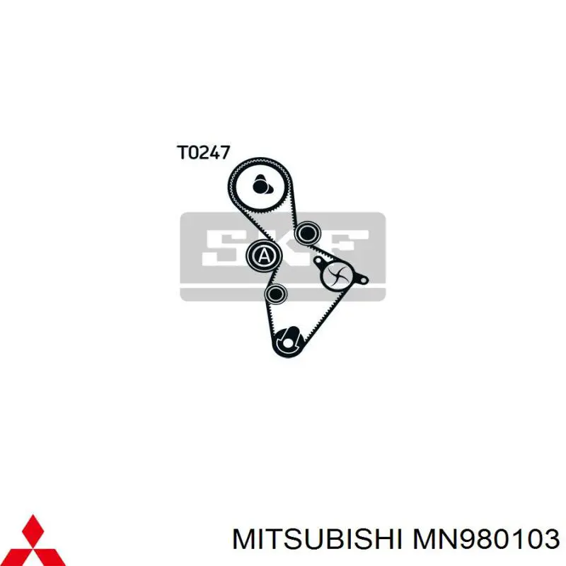 MN980103 Mitsubishi Ремінь ГРМ, комплект