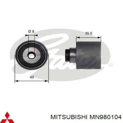 Ролик ременя ГРМ, паразитний Mitsubishi MN980104 ціна, від 12.11 USD