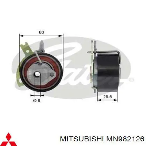 Ролик натяжителя ременя газорозподілу Mitsubishi MN982126 ціна, від 34.02 USD
