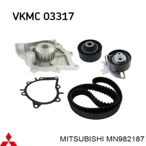 Помпа охолодження Mitsubishi MN982187 ціна, від 39.87 USD