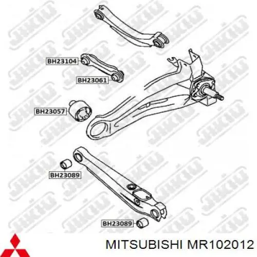 Купити MR102012 Mitsubishi Сайлентблок заднього нижнього важеля