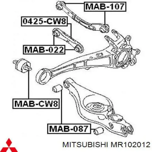 Сайлентблок заднього нижнього важеля MR102012 Mitsubishi