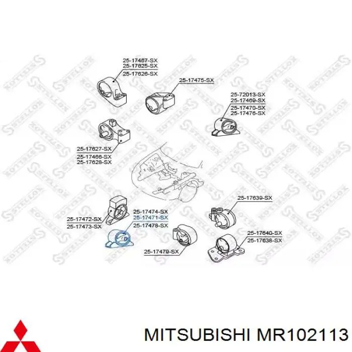 MR102113 Mitsubishi подушка (опора двигуна, передня)