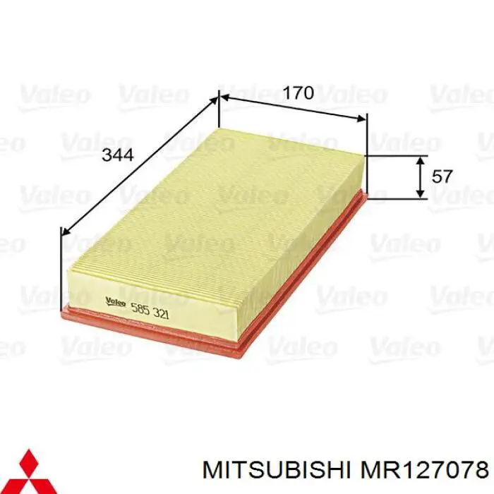 MR127078 Mitsubishi фільтр повітряний