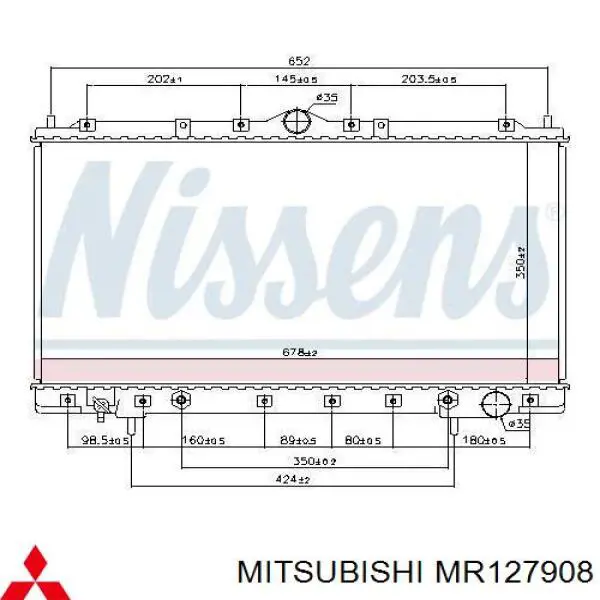 Радіатор основний Mitsubishi MR127908 ціна, від 74.93 USD