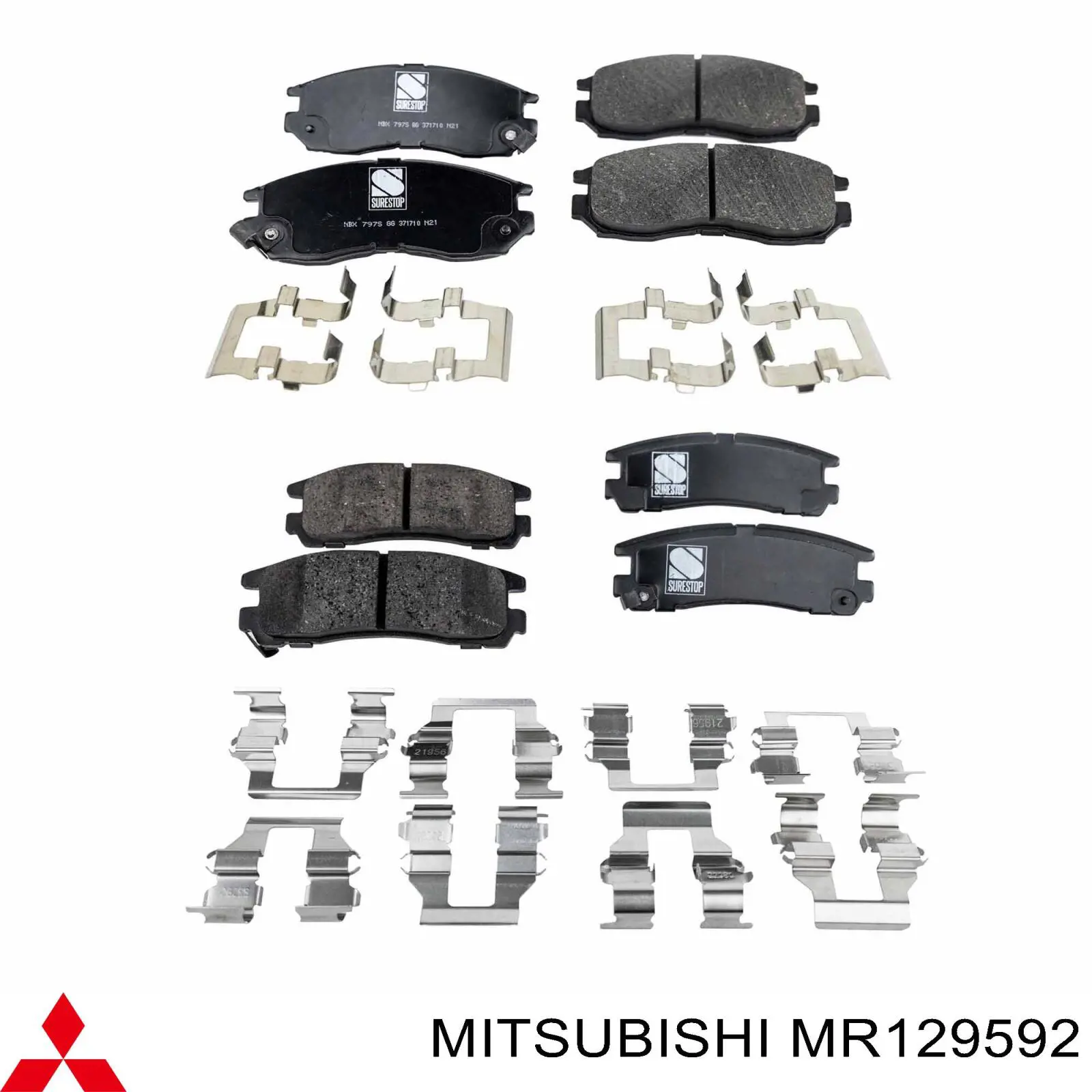 Гальмівні колодки Mitsubishi MR129592 ціна, від 18.49 USD