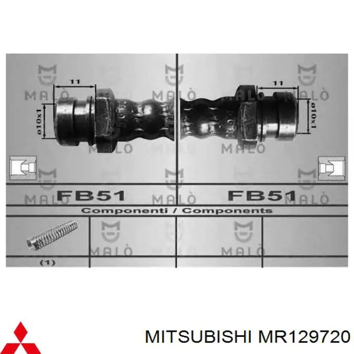 Шланг гальмівний передній Mitsubishi MR129720 ціна, від 11.92 USD