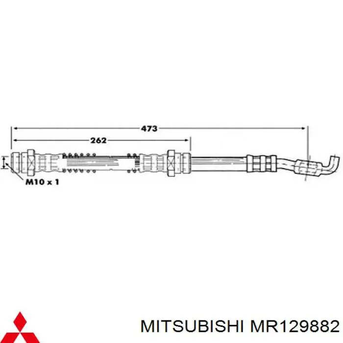 Шланг гальмівний передній Mitsubishi Lancer 5 (CBW,CDW) (Міцубісі Лансер)