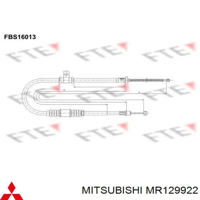 Трос стоянкового гальма задній правий Mitsubishi MR129922 ціна, від 31.88 USD