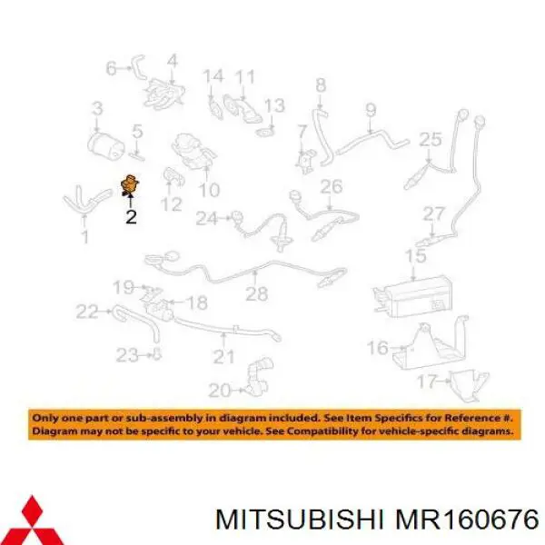 Клапан соленоїд керування заслонкою вторинного повітря Mitsubishi Colt 5 (CJA) (Міцубісі Кольт)