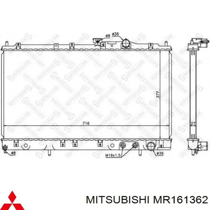 MB924451 Mitsubishi радіатор охолодження двигуна