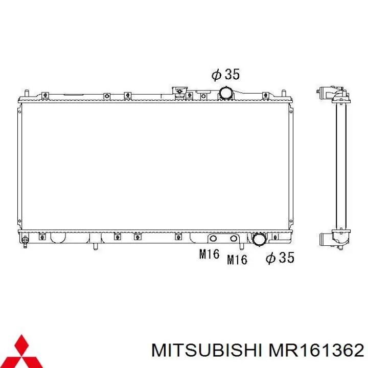 Купити MR161362 Mitsubishi Радіатор двигуна