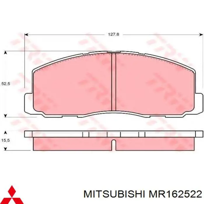 Гальмівні колодки Mitsubishi MR162522 ціна, від 11.87 USD