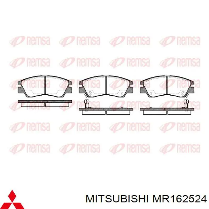 MR162524 Mitsubishi колодки гальмівні передні, дискові