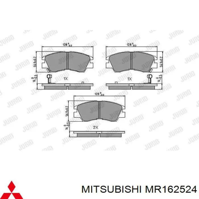 Гальмівні колодки Mitsubishi MR162524 ціна, від 13.94 USD